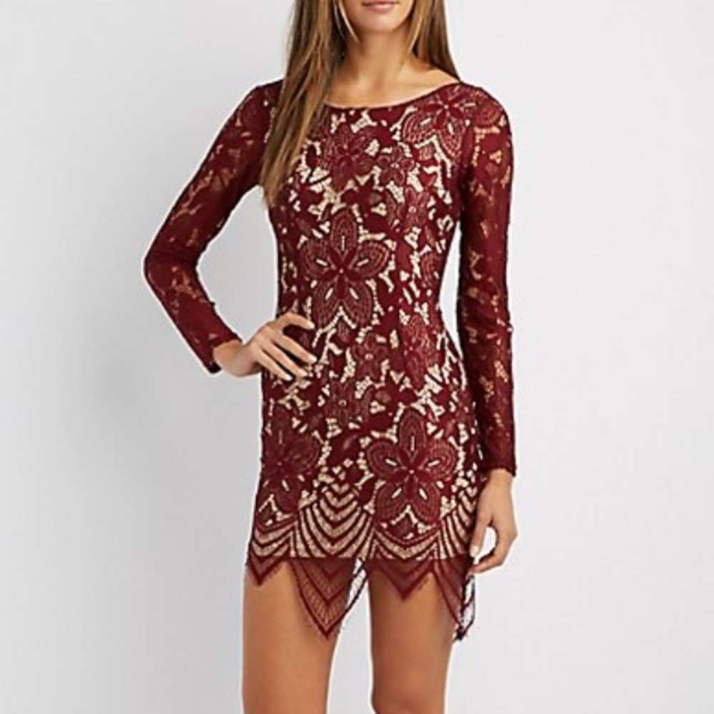 Burgundy Lace dress